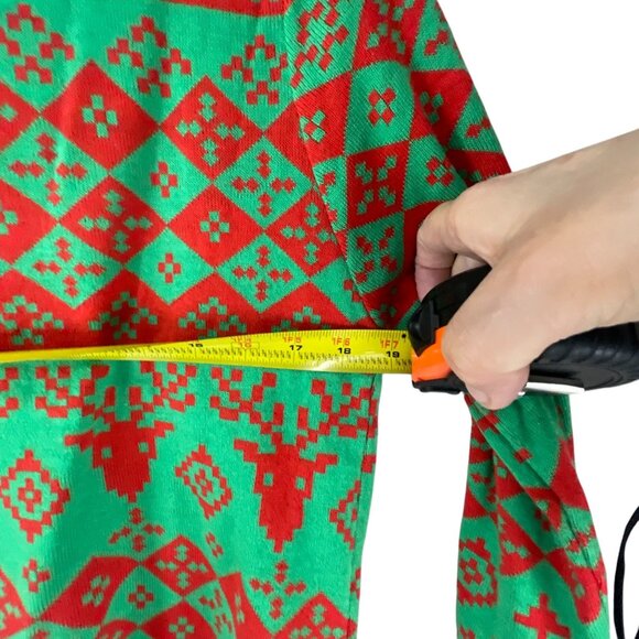 Tipsy Elves Light-Up Christmas Sweater Red & Green Holiday Tree Design Mens M - Picture 8 of 10